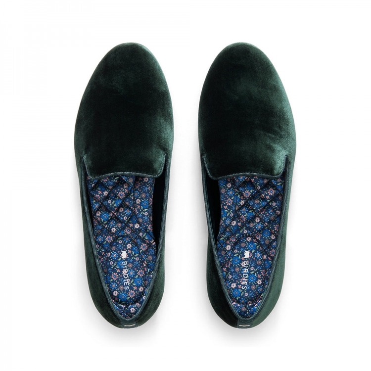 The Starling | Green Velvet Women's Flat - Click Image to Close