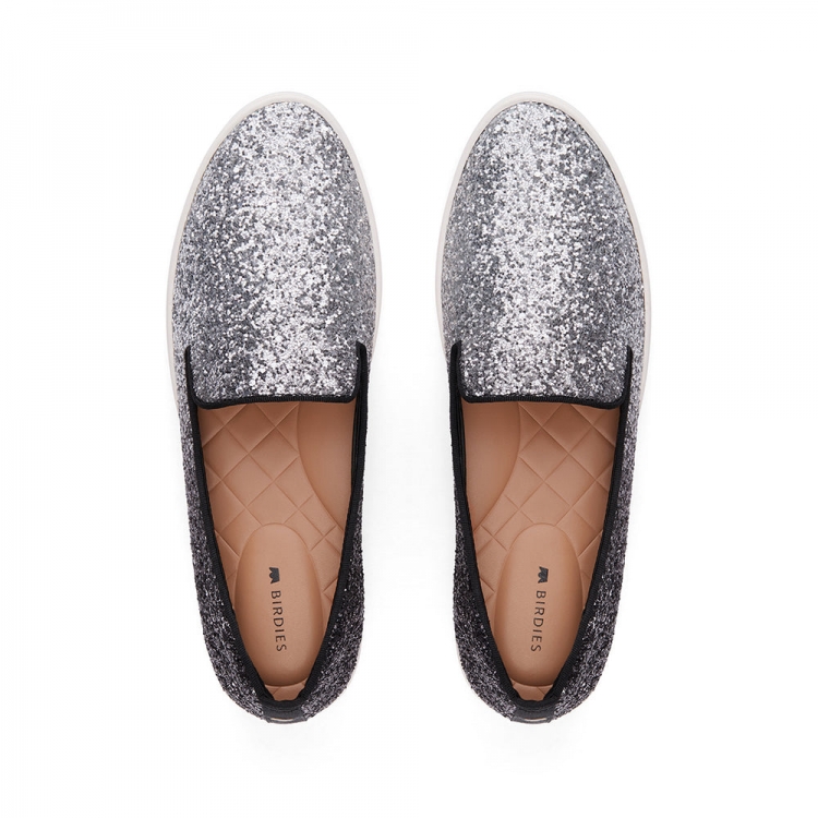 The Swift | Silver Glitter Women's Sneaker - Click Image to Close