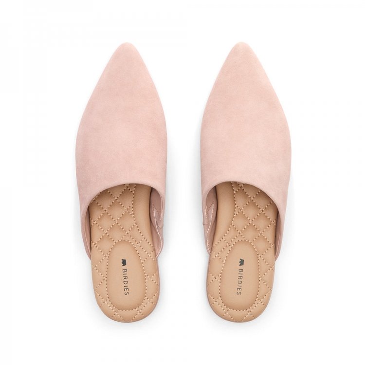 The Lark | Pink Suede Pointed Toe Women's Slide - Click Image to Close