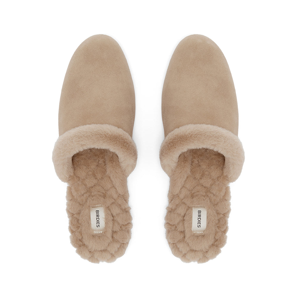 The Songbird | Brown Suede Fur-Lined Women's Slide